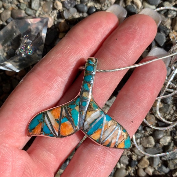 🌷NWT Spiny oyster & copper/turquoise pendant! - Picture 7 of 8